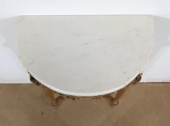 Pamono Louis XVI Mid 19th Century Marble and Gilded Wood Half-Moon Support Console Discount