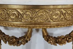 Pamono Louis XVI Mid 19th Century Marble and Gilded Wood Half-Moon Support Console Discount
