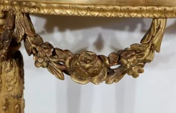 Pamono Louis XVI Mid 19th Century Marble and Gilded Wood Half-Moon Support Console Discount