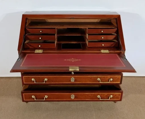 Pamono Louis XVI Scriban Secretary Desk in Mahogany and Precious Woods, 18th Century Best