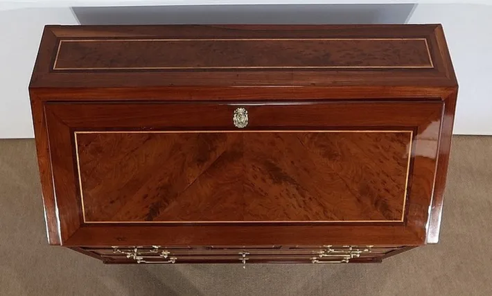 Pamono Louis XVI Scriban Secretary Desk in Mahogany and Precious Woods, 18th Century Best