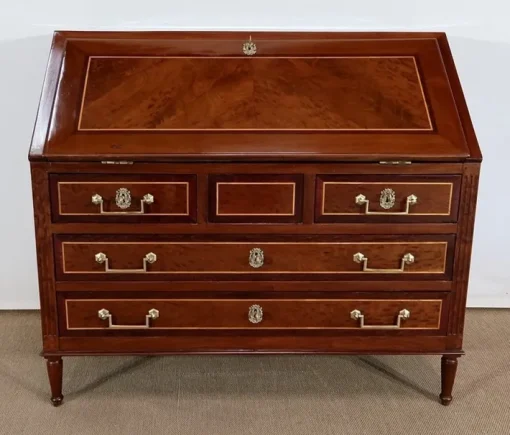 Pamono Louis XVI Scriban Secretary Desk in Mahogany and Precious Woods, 18th Century Best