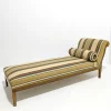 Pamono Louis XVI Style Chaise Longue in Wood and Multicolored Fabric with Brass Accessories, 1890s New