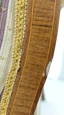 Pamono Louis XVI Style Chaise Longue in Wood and Multicolored Fabric with Brass Accessories, 1890s New