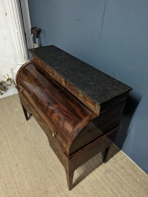 Pamono Louis XVI Style Cylinder Secretary in Flame Mahogany New