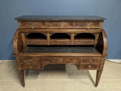 Pamono Louis XVI Style Cylinder Secretary in Flame Mahogany New