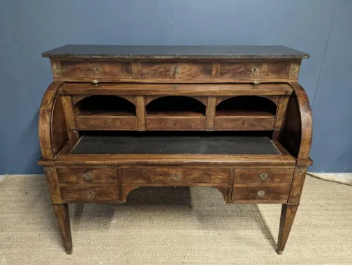 Pamono Louis XVI Style Cylinder Secretary in Flame Mahogany New