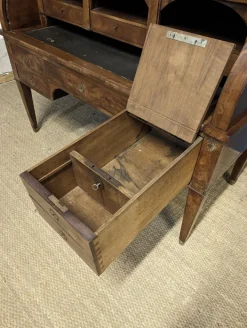 Pamono Louis XVI Style Cylinder Secretary in Flame Mahogany New