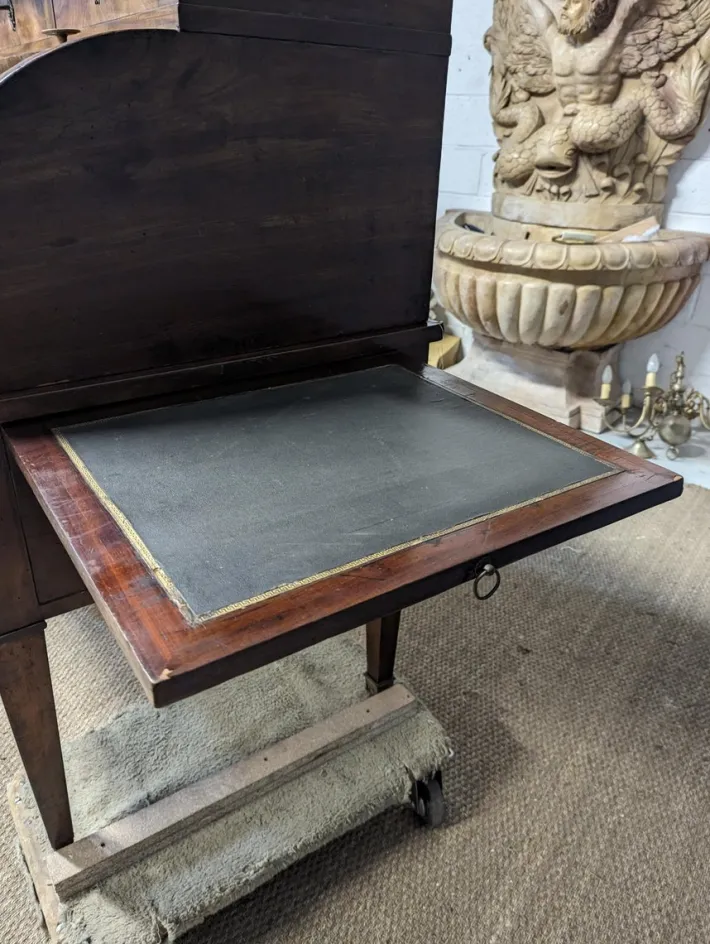 Pamono Louis XVI Style Cylinder Secretary in Flame Mahogany New