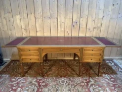 Pamono Louis XVI Style Mahogany 8-Leg Double Desk Hot
