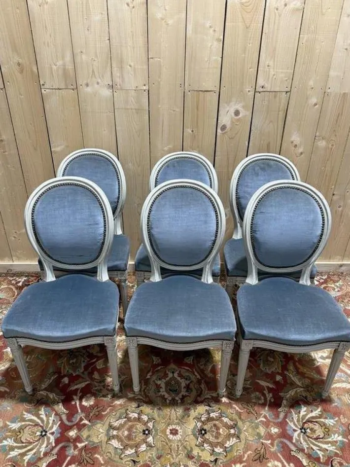 Pamono Louis XVI Style Medallion Chairs, Set of 6 Outlet