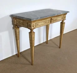Pamono Louis XVI Style 19th-Century Marble and Golden Wood Console Table