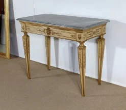 Pamono Louis XVI Style 19th-Century Marble and Golden Wood Console Table