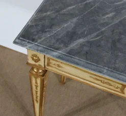 Pamono Louis XVI Style 19th-Century Marble and Golden Wood Console Table
