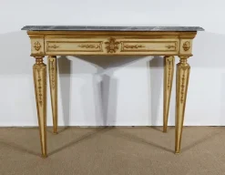 Pamono Louis XVI Style 19th-Century Marble and Golden Wood Console Table