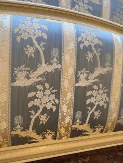 Pamono Louis XVI Style Upholstered Bed in Beige Wood Online