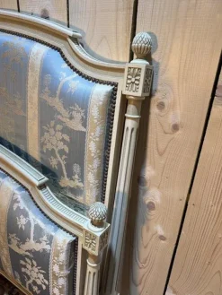 Pamono Louis XVI Style Upholstered Bed in Beige Wood Online