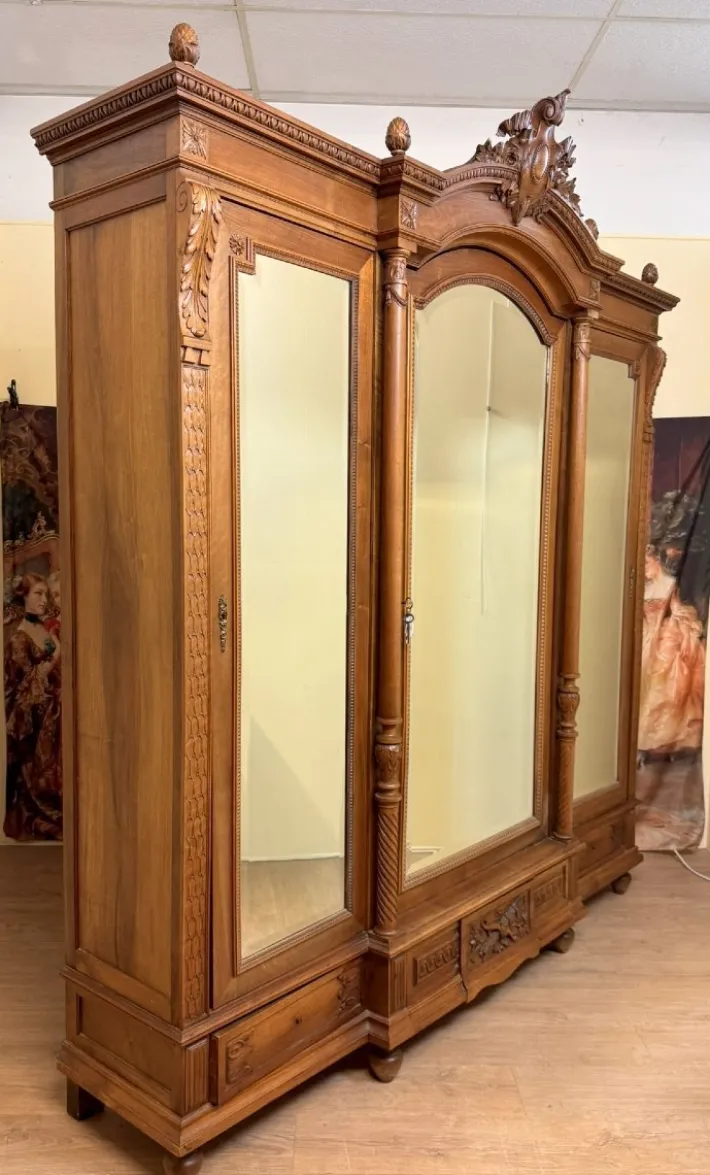 Pamono Louis XVI Style Walnut Wardrobe, 1850 Outlet