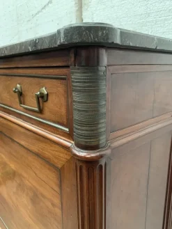 Pamono Louis XVI 19th Century Mahogany Secretary in Grey Veined Marble Top Outlet