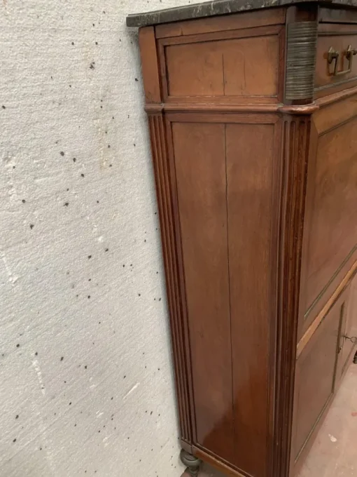 Pamono Louis XVI 19th Century Mahogany Secretary in Grey Veined Marble Top Outlet