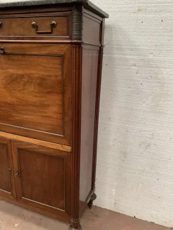 Pamono Louis XVI 19th Century Mahogany Secretary in Grey Veined Marble Top Outlet