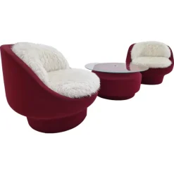 Pamono Lounge Chairs and Coffee Table, France, 1970s, Set of 3 Discount