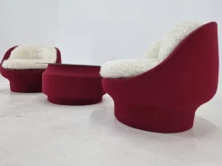 Pamono Lounge Chairs and Coffee Table, France, 1970s, Set of 3 Discount