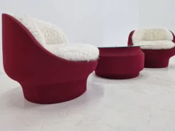 Pamono Lounge Chairs and Coffee Table, France, 1970s, Set of 3 Discount