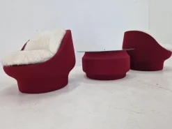 Pamono Lounge Chairs and Coffee Table, France, 1970s, Set of 3 Discount