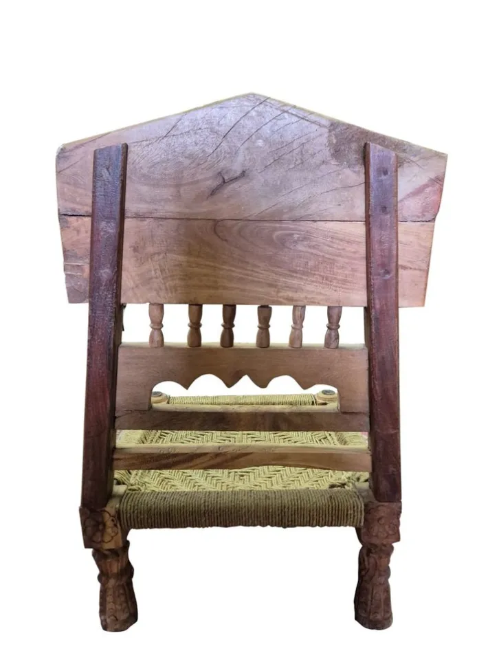 Pamono Low Indian Hand-Carved Chairs with Elephant Backrests, 1950s, Set of 2 Online