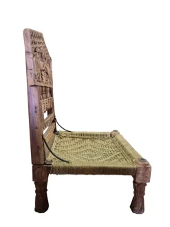Pamono Low Indian Hand-Carved Chairs with Elephant Backrests, 1950s, Set of 2 Online