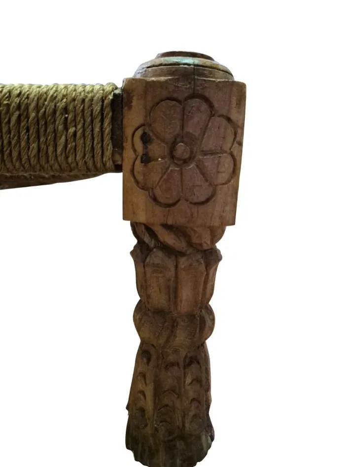 Pamono Low Indian Hand-Carved Chairs with Elephant Backrests, 1950s, Set of 2 Online