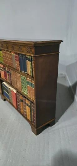 Pamono Low Open Adjustable Bookcase in Mahogany, 1900s