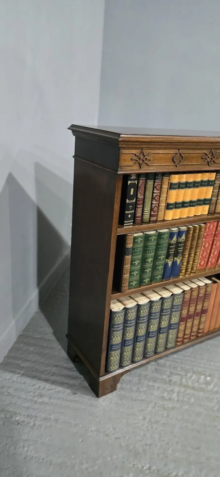 Pamono Low Open Adjustable Bookcase in Mahogany, 1900s