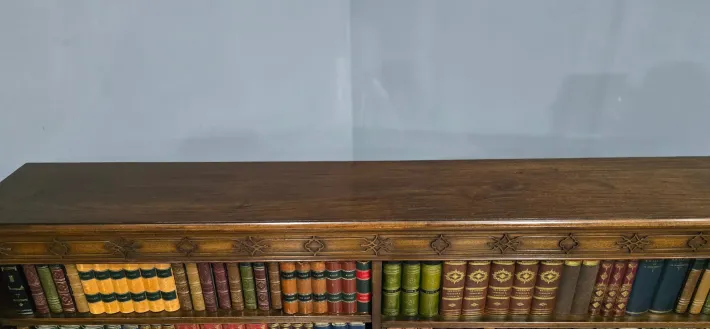 Pamono Low Open Adjustable Bookcase in Mahogany, 1900s