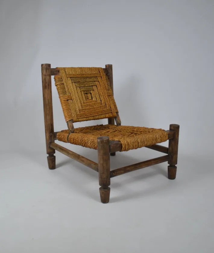 Pamono Low Rope Lounge Chair by Audoux-Minet, France, 1950s Sale