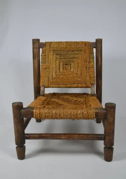 Pamono Low Rope Lounge Chair by Audoux-Minet, France, 1950s Sale