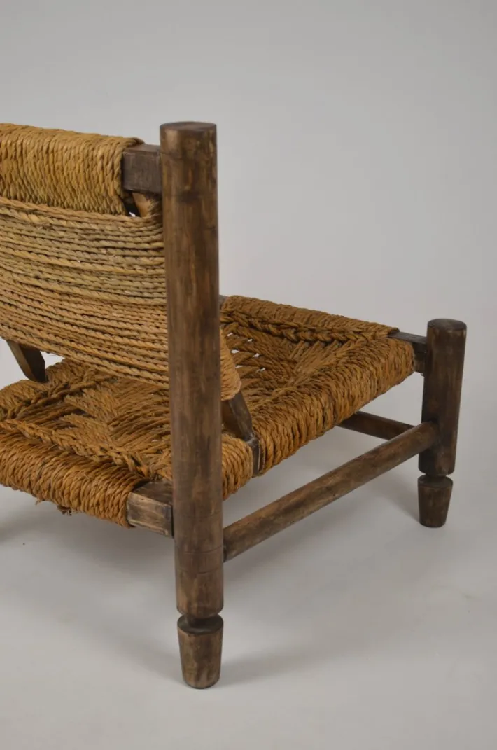 Pamono Low Rope Lounge Chair by Audoux-Minet, France, 1950s Sale