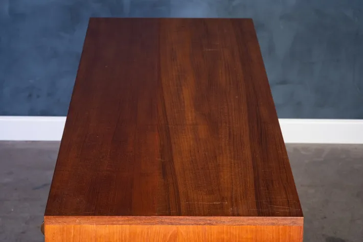 Pamono Low Teak Sideboard with Brass Handles by Peter Løvig Nielsen, 1960s