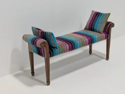 Pamono Mahogany & Velvet Bench Best