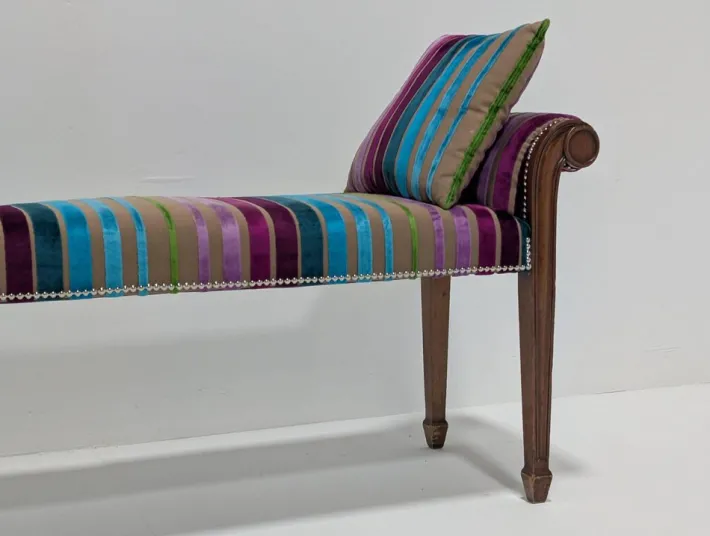 Pamono Mahogany & Velvet Bench Best