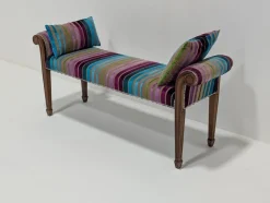 Pamono Mahogany & Velvet Bench Best