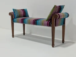 Pamono Mahogany & Velvet Bench Best