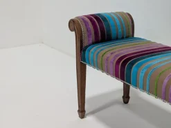 Pamono Mahogany & Velvet Bench Best