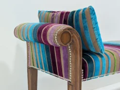 Pamono Mahogany & Velvet Bench Best