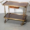 Pamono Mahogany and Brass Serving Trolley, 1950s New