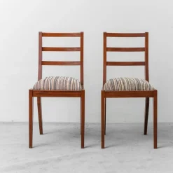 Pamono Mahogany and Velvet Chairs, 1950s, Set of 2 Online