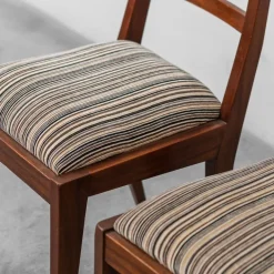 Pamono Mahogany and Velvet Chairs, 1950s, Set of 2 Online