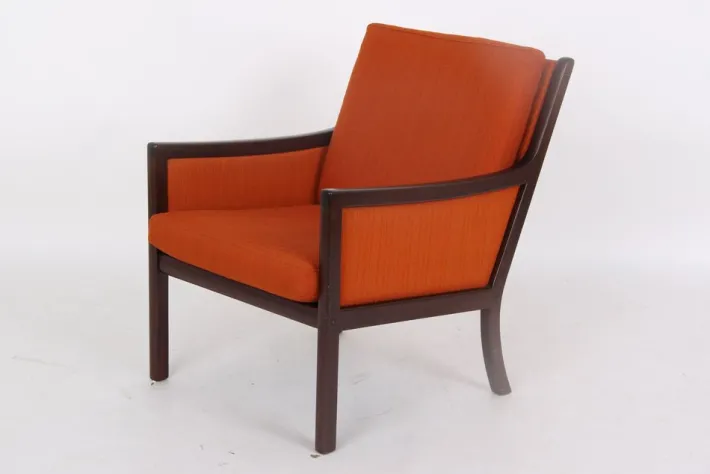 Pamono Mahogany Armchair by Ole Wanscher for Poul Jeppesens Møbelfabrik, Denmark, 1960s Online