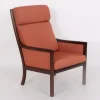 Pamono Mahogany Armchair with High Backrest by Ole Wanscher for Poul Jeppesens Møbelfabrik, Denmark, 1960s Online